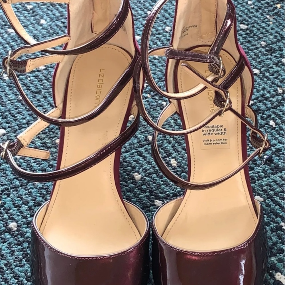 Dark Magenta Velvet High Heels